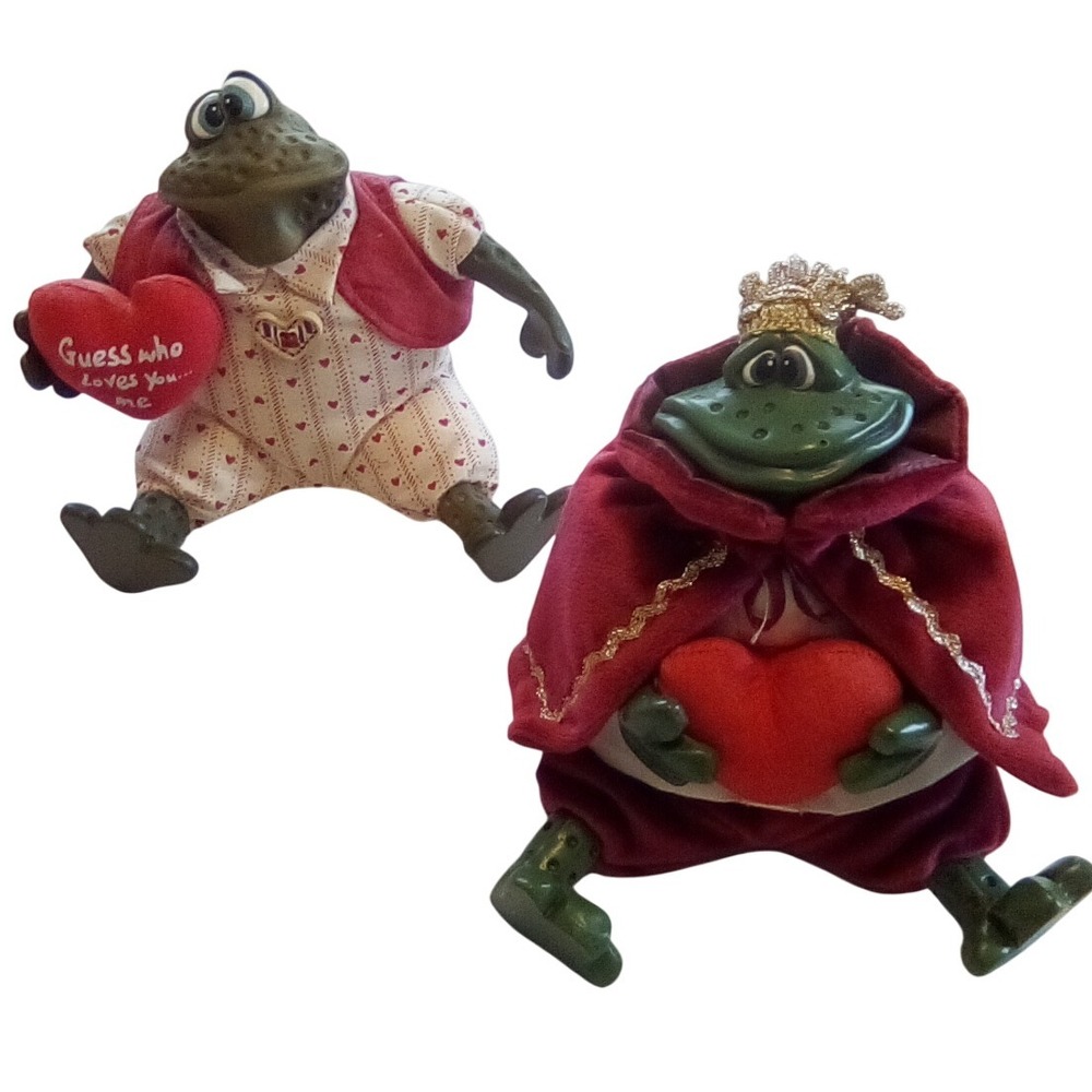 Russ Berrie, Prince Charming Frog & Valentine Heart Figurine 2005 Collectible - Picture 3 of 12